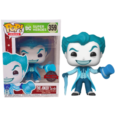 Figura Funko Pop! The Joker azul com cartola em caixa