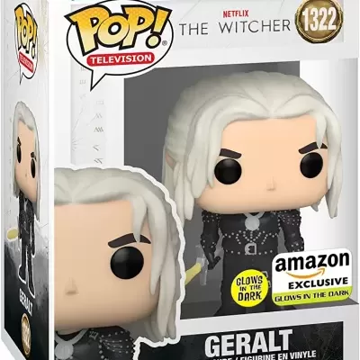 Funko Pop! Geralt da série The Witcher, número 1322, em caixa com janela transparente