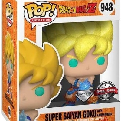 Boneco Funko Pop! Super Saiyan Goku com Kamehameha na caixa