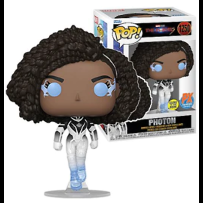 Figura Pop! Photon The Boys vinil com cabelo cacheado e fato branco e preto