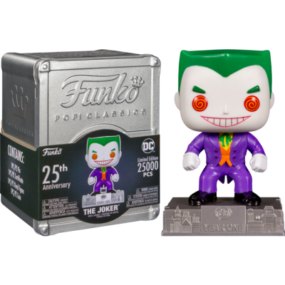 Figura Funko POP! do Coringa com embalagem metálica para coleção