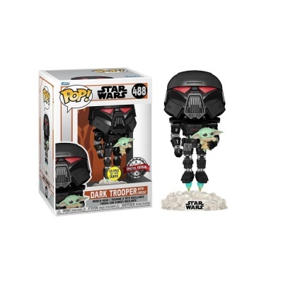 Figura Funko Pop! Star Wars Dark Trooper com The Child em vinil