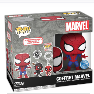 Caixa de coleção Funko POP! Homem-Aranha Marvel com figura e figura misteriosa