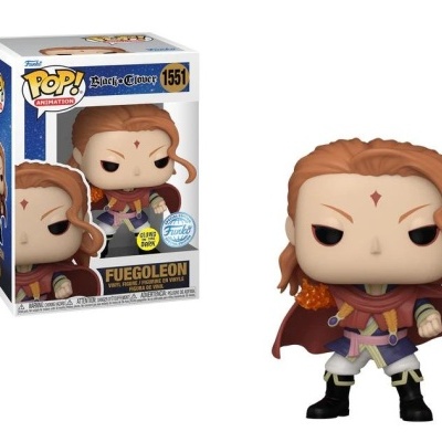 Figura Funko Pop! FuegoLeon de Avatar com caixa branca e boneco com roupa roxa e vermelha.