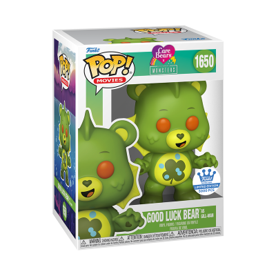 Figura Funko Pop! Good Luck Bear dos Care Bears verde em caixa branca