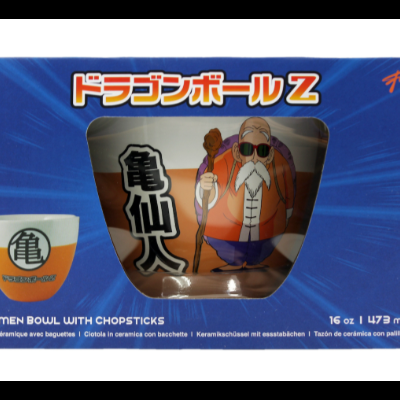 Conjunto de tigela de ramen cerâmica com pauzinhos em embalagem azul Dragon Ball Z