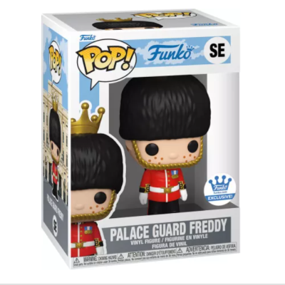 Figura Funko Pop! Palace Guard Freddy em caixa com uniforme vermelho e chapéu preto