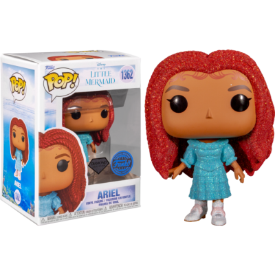 Figura Funko Pop Ariel da The Little Mermaid com cabelo vermelho brilhante e vestido azul