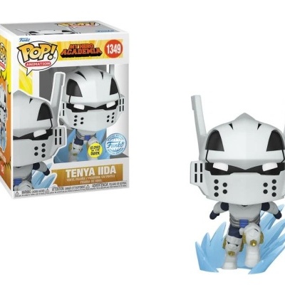 Figura Funko Pop! Tenya Iida My Hero Academia com capacete branco e base azul