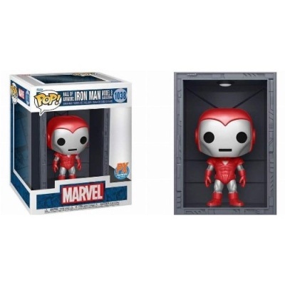 Figura Funko Pop Wade Wilson em traje vermelho com caixa Marvel