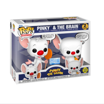 Conjunto 2 figuras vinil Pinky & The Brain em caixa transparente