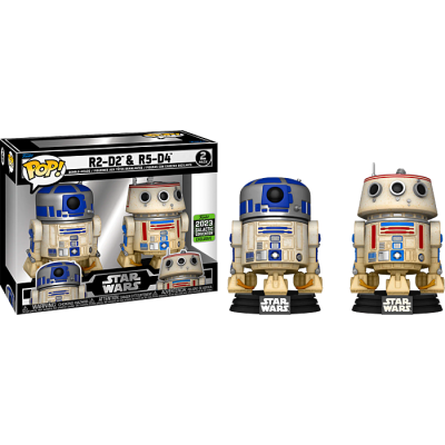 Figuras Pop! vinil R2-D2 e R5-D4 Star Wars com caixas