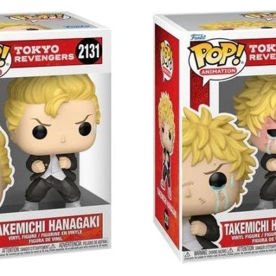 Figuras de vinil POP! da personagem Takemichi Hanagaki da série Tokyo Revengers na caixa