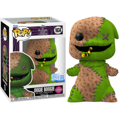 Figura Funko POP! Oogie Boogie patchwork verde e castanho com cobra amarela