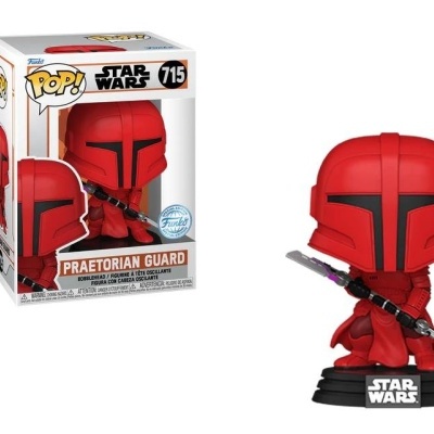 Boneco Funko Pop de Praetorian Guard vermelho de Star Wars com caixa