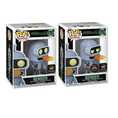 Figura Funko Pop! Bender Futurama com fogo na boca em caixa
