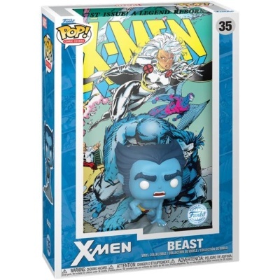 Caixa Funko Pop! X-Men Beast número 35 com figura de vinil azul