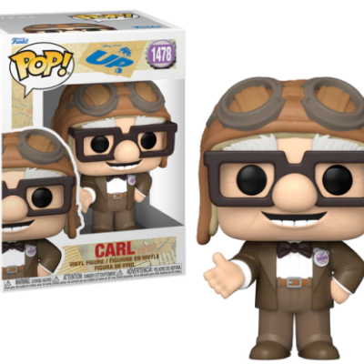 Figura Pop! de vinil Carl do filme UP com capacete e fato castanho