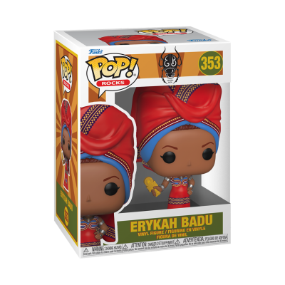 Figura vinil Funko Pop! Erykah Badu com vestido e turbante vermelhos