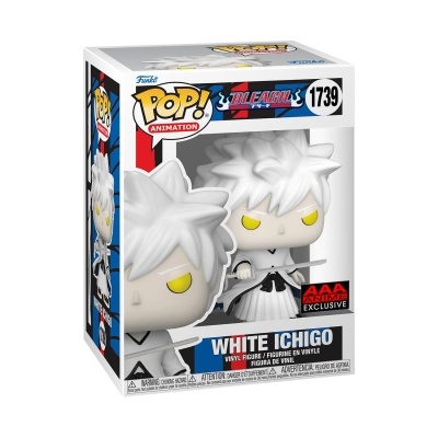 Figura Funko Pop! White Ichigo da série Bleach em embalagem branca e azul