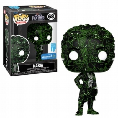 Figura Funko Pop! Nakia Black Panther Preto e Verde fluorescente na caixa