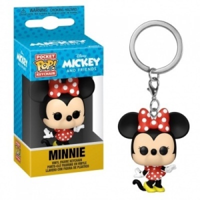 Porta-chaves de vinil da Minnie da Disney Mickey and Friends com embalagem azul e amarela