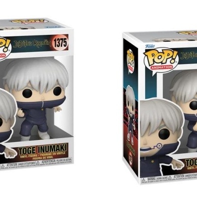 Duas caixas Funko Pop! do personagem Toge Inumaki, com detalhes e números visíveis.