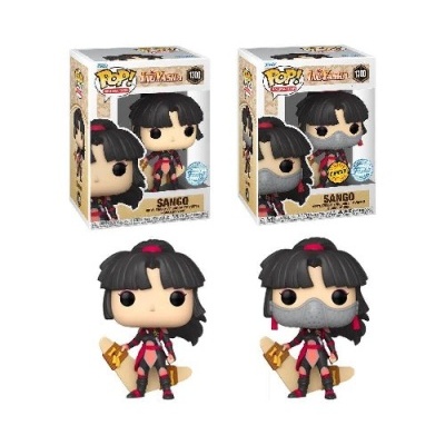 Duas figuras colecionáveis Funko Pop Sango Inuyasha com suas caixas