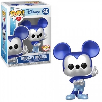 Figura Funko Pop! do Mickey Mouse azul e prateado com caixa