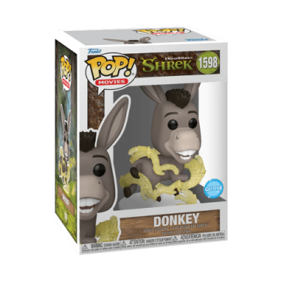 Figura colecionável Pop! Movies Donkey Shrek 1598 em caixa com janela