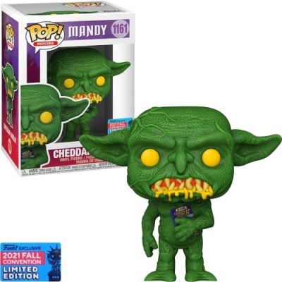 Figura Funko Pop! verde Cheddar de olhos amarelos com embalagem e selo de edição limitada