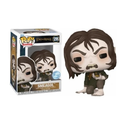 Boneco Funko Pop! do Smeagol da trilogia O Senhor dos Anéis, número 1295, e sua embalagem