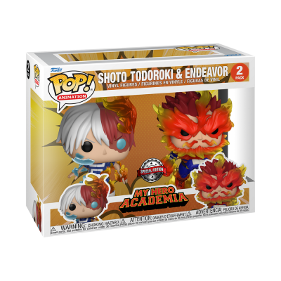 Caixa de figuras Funko Pop! Shoto Todoroki & Endeavor da My Hero Academia