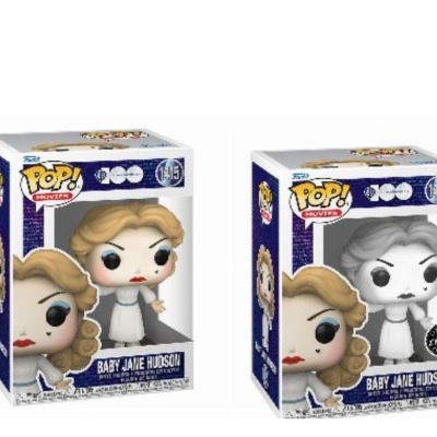 Caixas com figuras Funko Pop! Baby Jane Hudson colorida e preto e branco