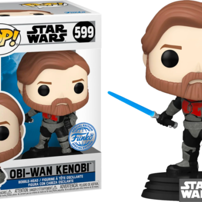 Boneco Funko Pop! de Obi-Wan Kenobi com lightsaber azul