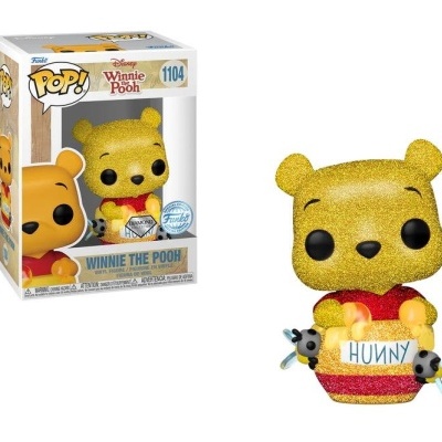 Figura Funko Pop dourada de Winnie the Pooh com pote HUUNY e caixa