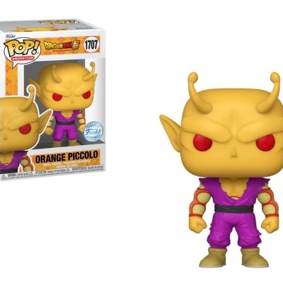 Figura Funko Pop! de Orange Piccolo do Dragon Ball com fato roxo e embalagem