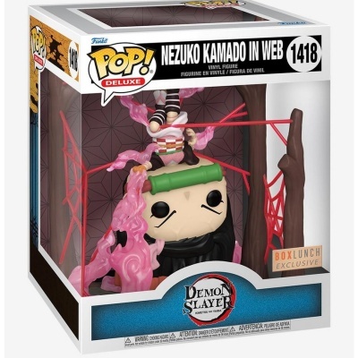 Figura Funko Pop! Deluxe de Nezuko Kamado in Web da série Demon Slayer na caixa