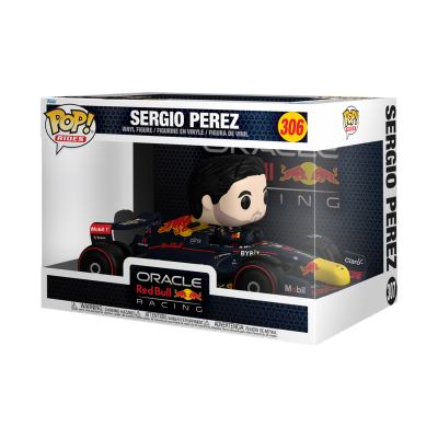 Funko Pop! Rides Sergio Perez no carro da Oracle Red Bull Racing, embalagem com texto SERGIO PEREZ 306