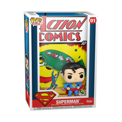 Funko Pop! de Superman com embalagem Action Comics vintage