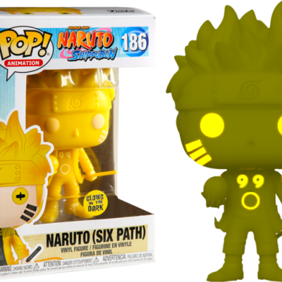Funko Pop Naruto Six Path amarelo translúcido com caixa associada