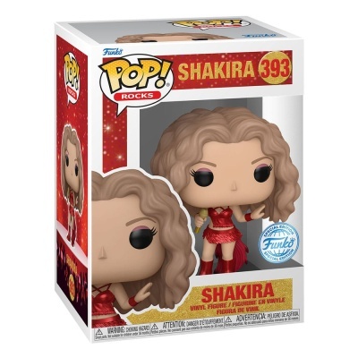 Figura Funko Pop! Rocks de Shakira com vestido vermelho em caixa