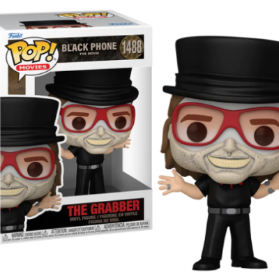 Figura Funko Pop! THE GRABBER preta com chapéu e óculos vermelhos na embalagem