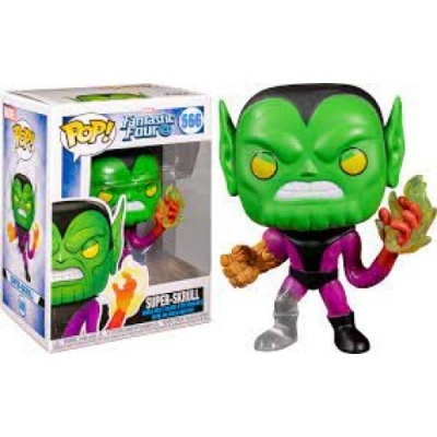 Figura Funko Pop! Super-Skrull verde com fogo e roupa roxa