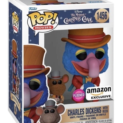 Figura Funko Pop! Charles Dickens com Rizzo da Disney The Muppet Christmas Carol, número 1456, em caixa