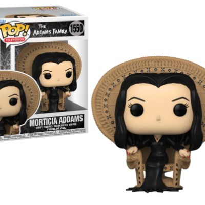 Figura Funko Pop! Morticia Addams com cadeira de palha em caixa