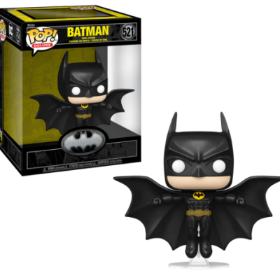 Boneco Funko Pop Deluxe do Batman com capa preta em embalagem