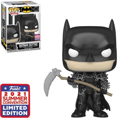 Figura Pop! de vinil Batman com foice e armadura preta