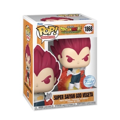 Funko Pop! Super Saiyan God Vegeta Dragon Ball Super nº 1868 em caixa