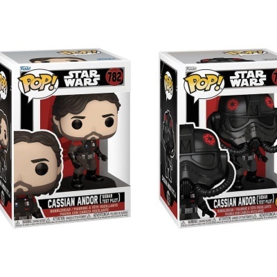 Duas figuras Funko Pop Cassian Andor Star Wars na embalagem original